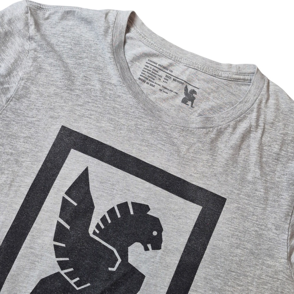 Chrome Industries Womens Medium Made‎ in USA Graphic Logo T Shirt Gray